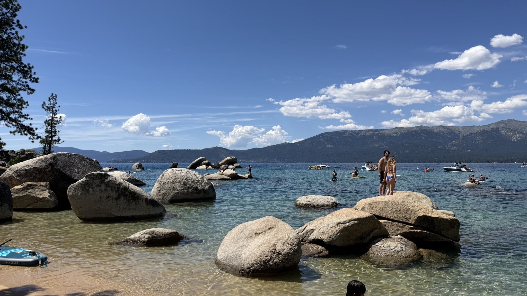 Granite boulders and turquoise water at Sand Harbor, Lake Tahoe
